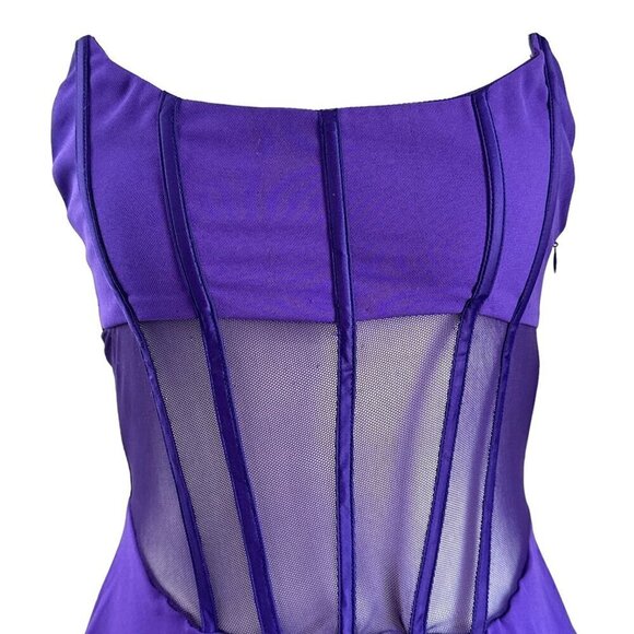 retrofete Corset Dress in Purple Small New Womens Celebrity Maxi Gown - Picture 9 of 14